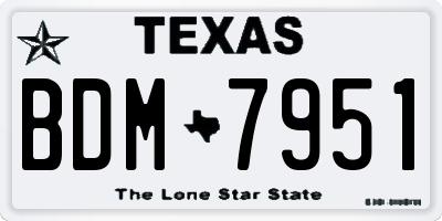 TX license plate BDM7951