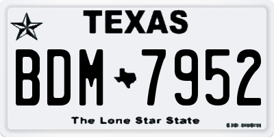 TX license plate BDM7952