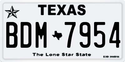 TX license plate BDM7954