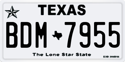 TX license plate BDM7955