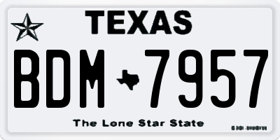TX license plate BDM7957