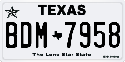 TX license plate BDM7958
