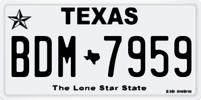 TX license plate BDM7959