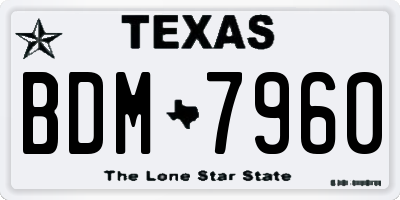 TX license plate BDM7960