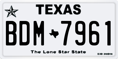 TX license plate BDM7961