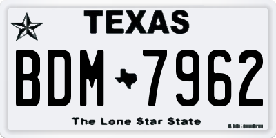 TX license plate BDM7962