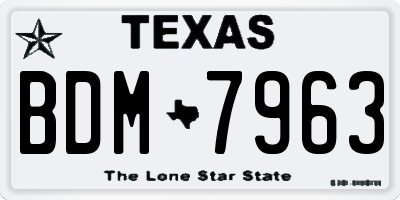 TX license plate BDM7963