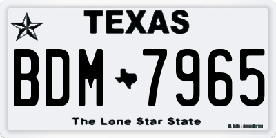 TX license plate BDM7965