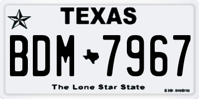 TX license plate BDM7967