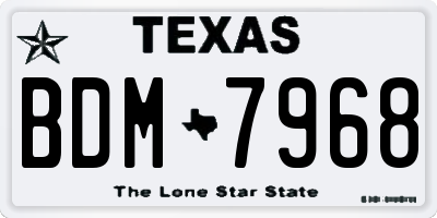 TX license plate BDM7968