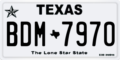 TX license plate BDM7970