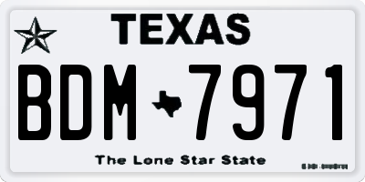 TX license plate BDM7971