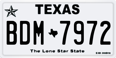 TX license plate BDM7972