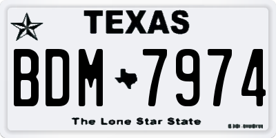 TX license plate BDM7974