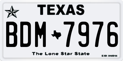 TX license plate BDM7976