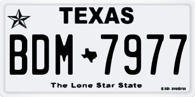 TX license plate BDM7977