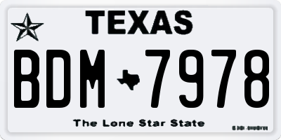 TX license plate BDM7978