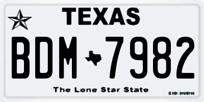 TX license plate BDM7982