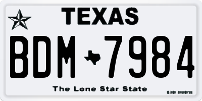 TX license plate BDM7984