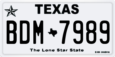 TX license plate BDM7989