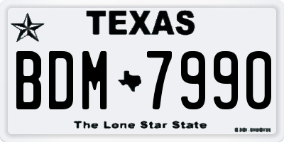 TX license plate BDM7990