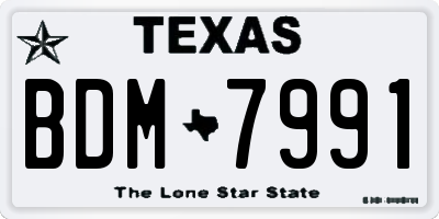 TX license plate BDM7991