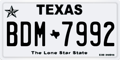 TX license plate BDM7992