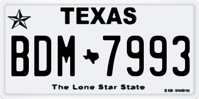 TX license plate BDM7993