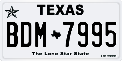 TX license plate BDM7995