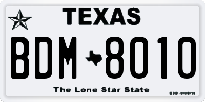 TX license plate BDM8010