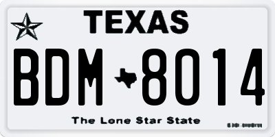 TX license plate BDM8014