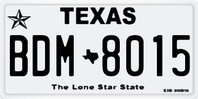 TX license plate BDM8015
