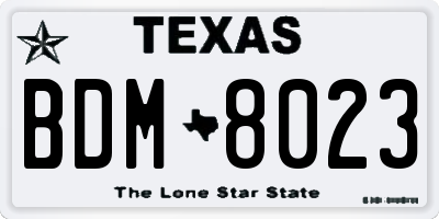 TX license plate BDM8023