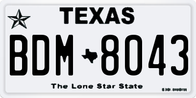 TX license plate BDM8043
