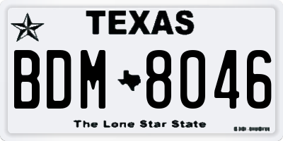 TX license plate BDM8046