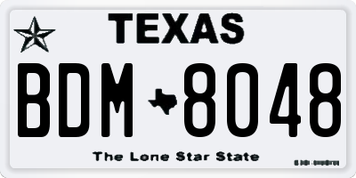 TX license plate BDM8048