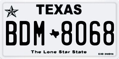 TX license plate BDM8068