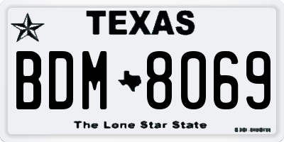 TX license plate BDM8069