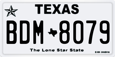 TX license plate BDM8079