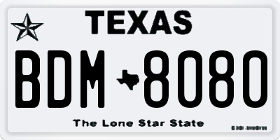TX license plate BDM8080