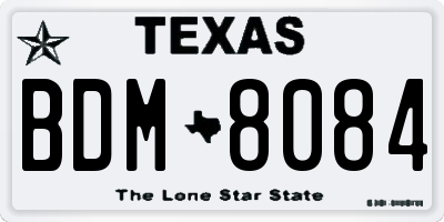 TX license plate BDM8084
