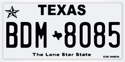 TX license plate BDM8085
