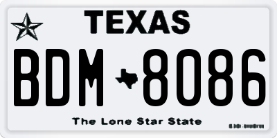 TX license plate BDM8086