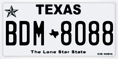 TX license plate BDM8088