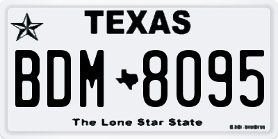 TX license plate BDM8095