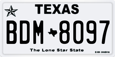 TX license plate BDM8097