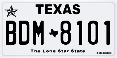 TX license plate BDM8101