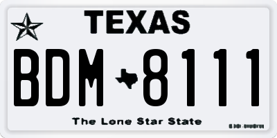 TX license plate BDM8111