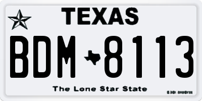 TX license plate BDM8113