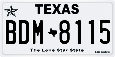 TX license plate BDM8115